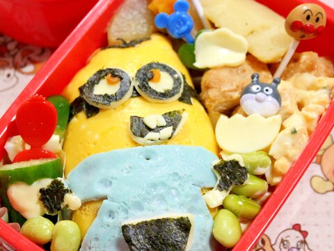 キャラ弁★ミニオンキャラの♪たまごおにぎり弁当♪